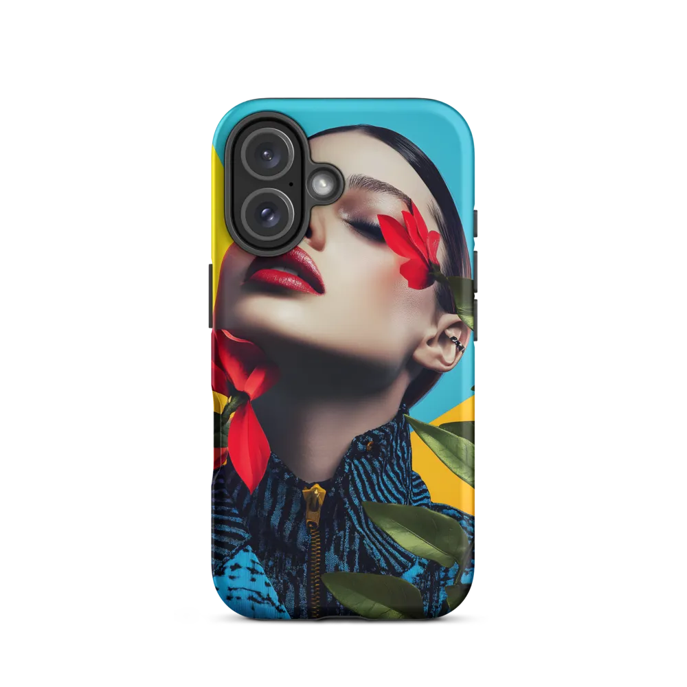 Floral Serenity: A Contemporary Portrait | Phone Case