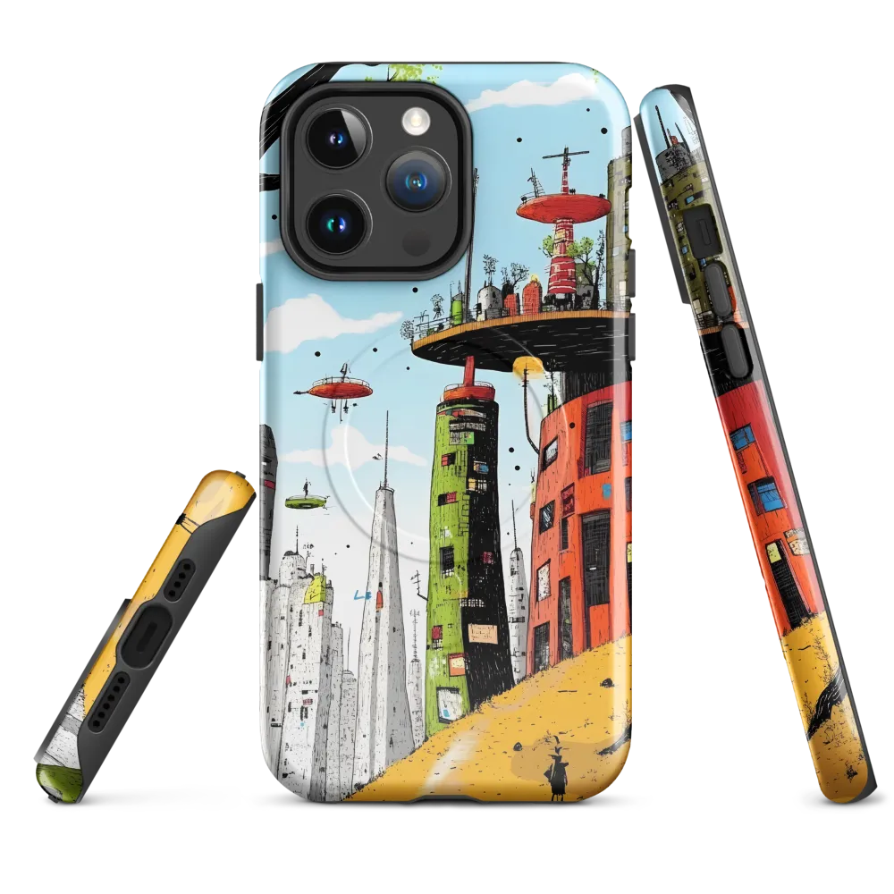 Futuristic Urban Dreamscape | Phone Case |  14 Pro Max | MagSafe® Tough Case | Glossy