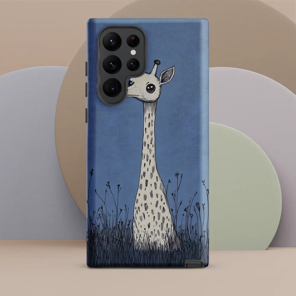 Whimsical Giraffe in Blue