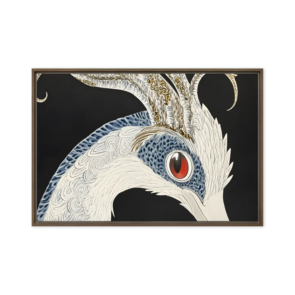 Elegance of the Majestic Peacock | Canvas with Brown Frame | 20″×30″
