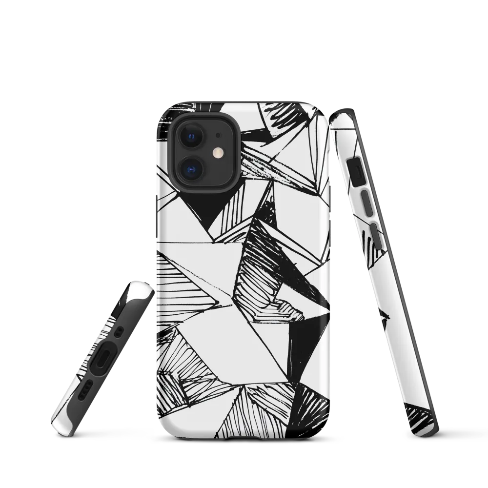 Dynamic Geometry in Ink | Phone Case |  12 mini | Tough Case | Matte