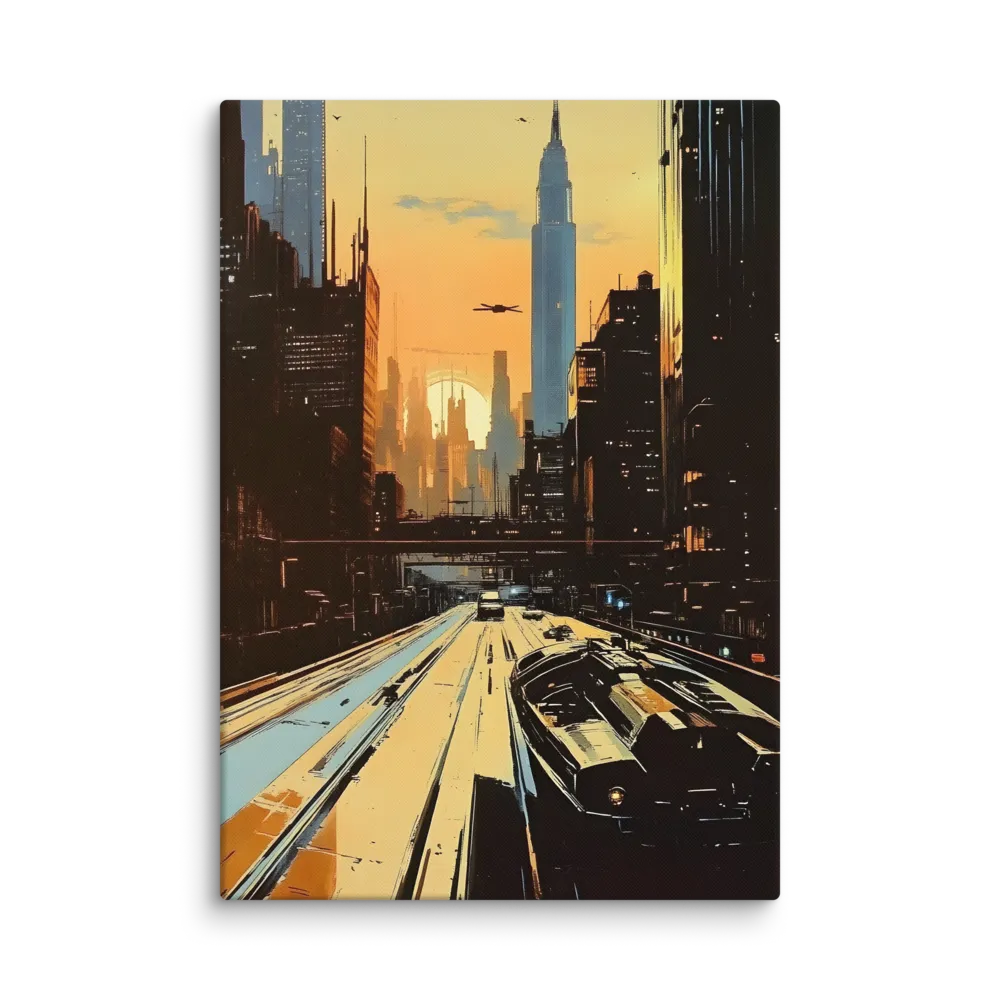 Metro Nexus: A Futuristic Cityscape | Canvas | 28″×40″