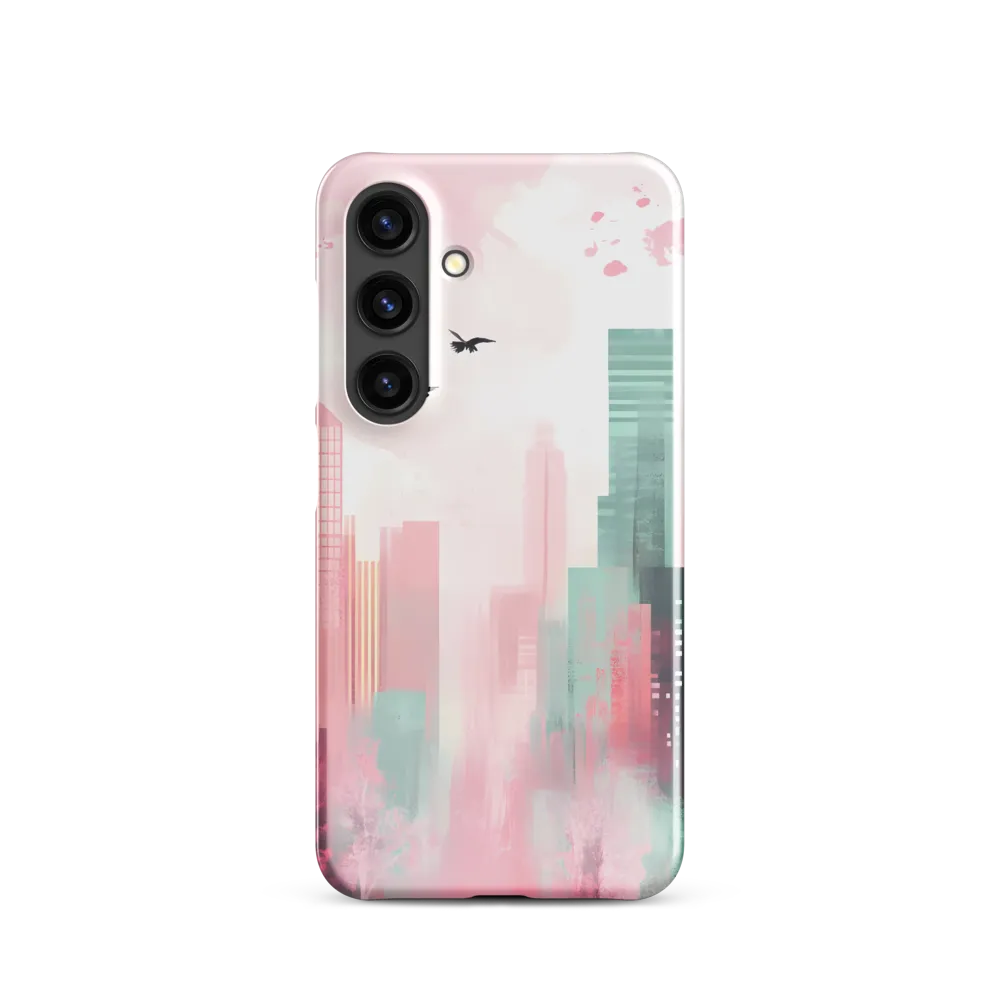 Dreamy Cityscape in Pink and Cyan