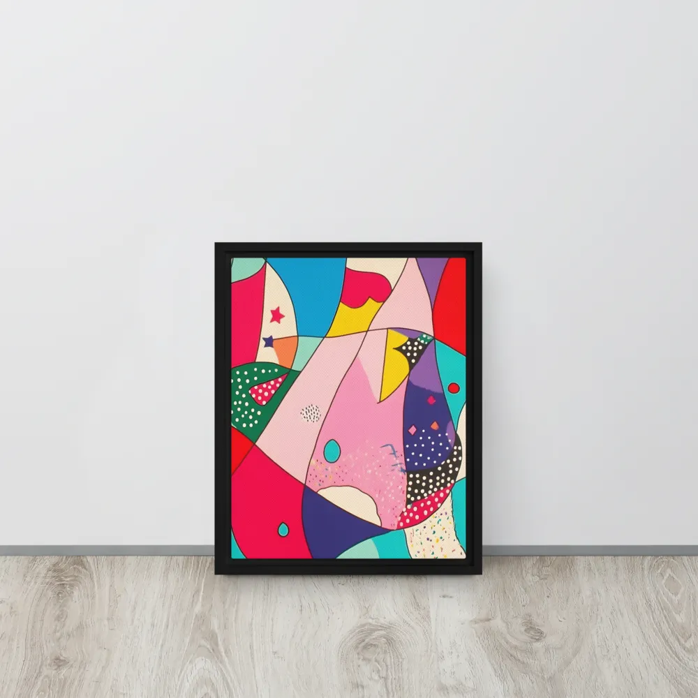 Playful Geometry in Color | Canvas with Black Frame | 11″×14″