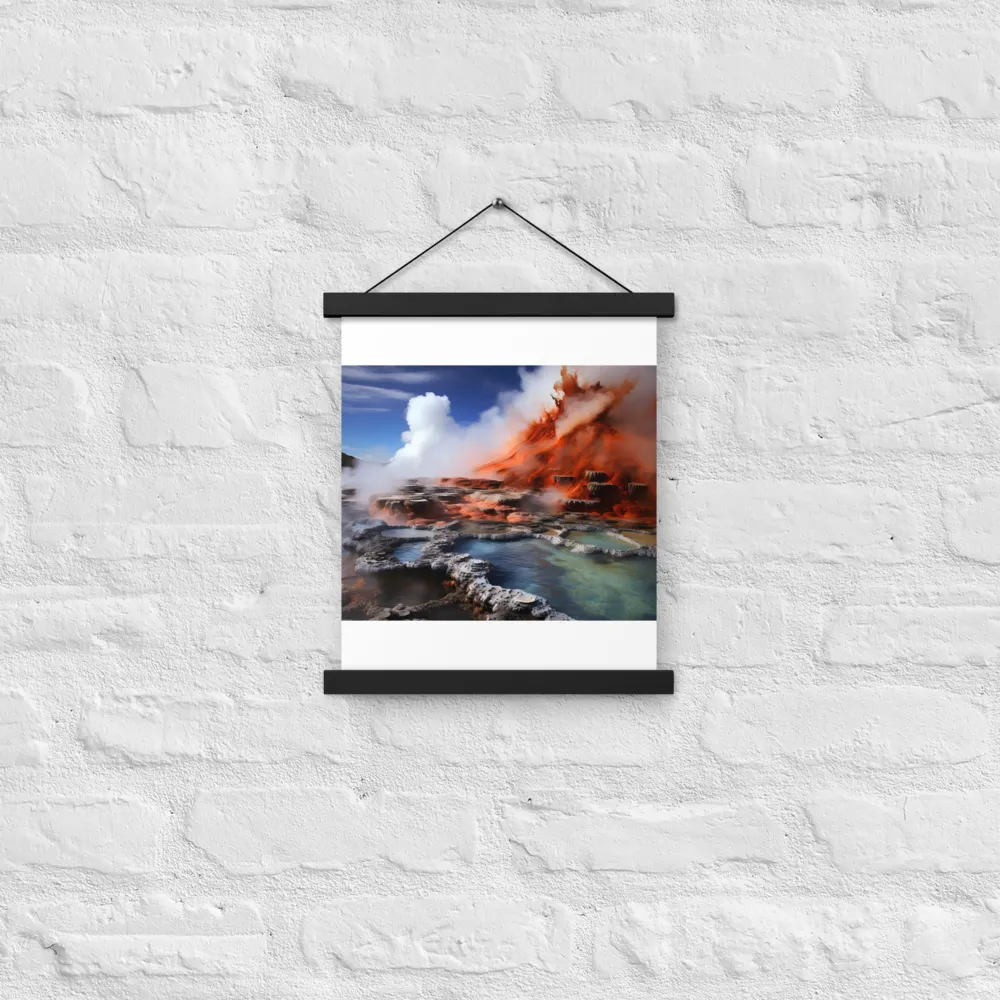 Nature's Fury: The Volcano's Expression | Poster With Black Wood Hanger | 11″×14″