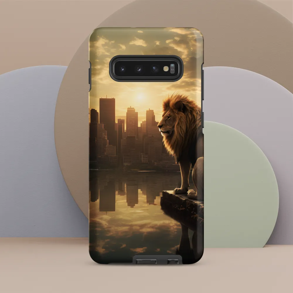 The Lion's Gaze Over the Urban Symphony