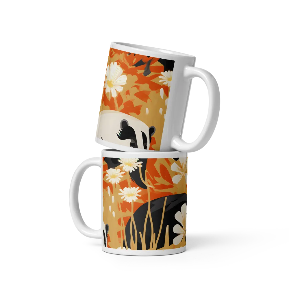 Whimsical Badgers in Bloom | Mugs | Multiple Sizes & Colors