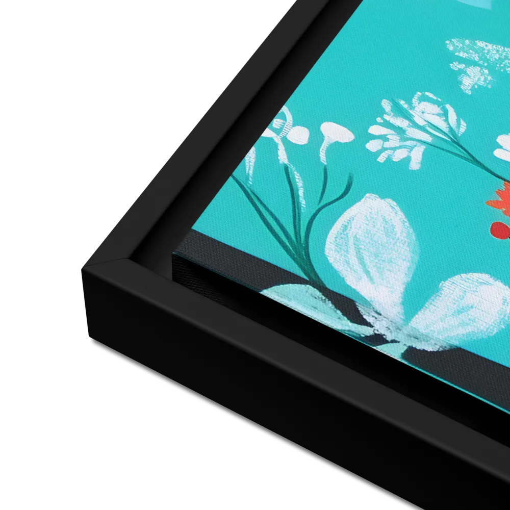 Whispers of Spring: A Colorful Retreat | Canvas with Black Frame | 16″×20″