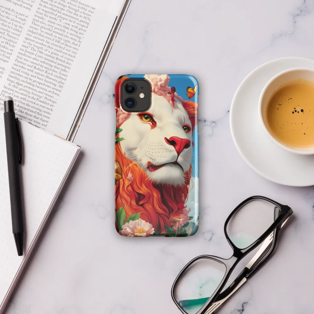 Majestic Lion Amidst Floral Splendor