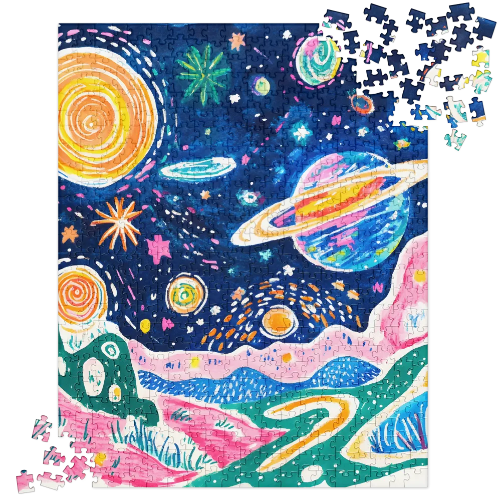 Whimsical Cosmic Landscape | Jigsaw Puzzle | 520 pieces