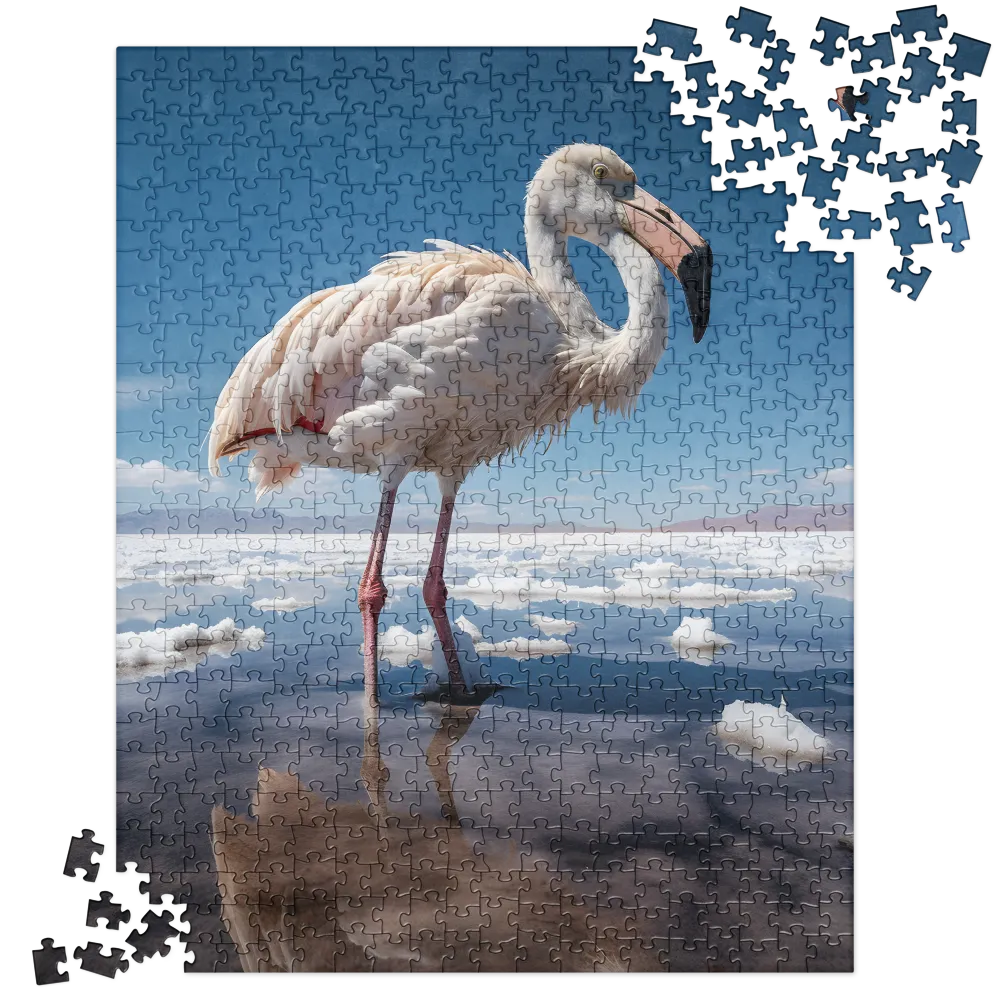 Graceful Solitude of a Flamingo | Jigsaw Puzzle | 520 pieces