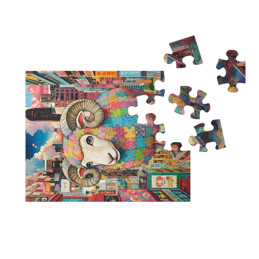Puzzle Ram in Neon City 
 Jigsaw Puzzle in Tin Box