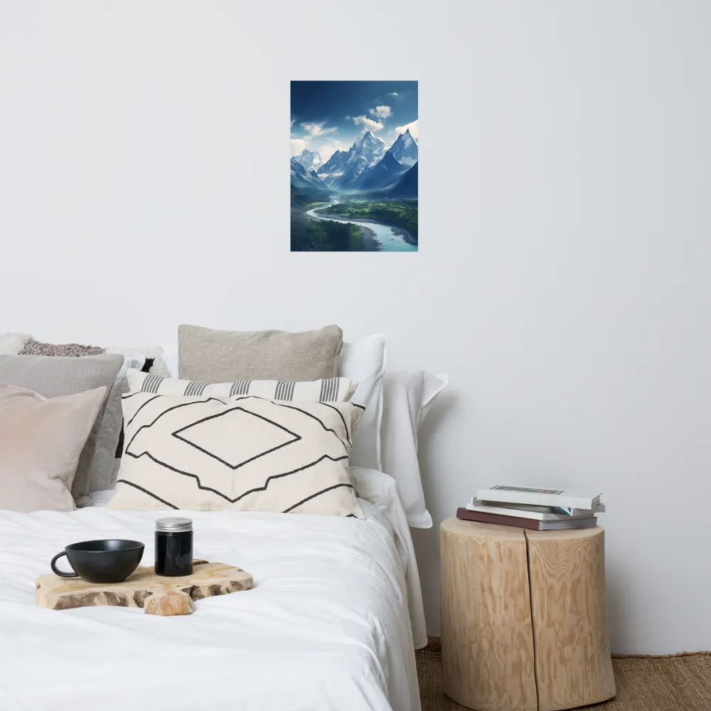 Majestic Serenity: A Landscape of Mountains and Rivers | Poster | 18″×24″