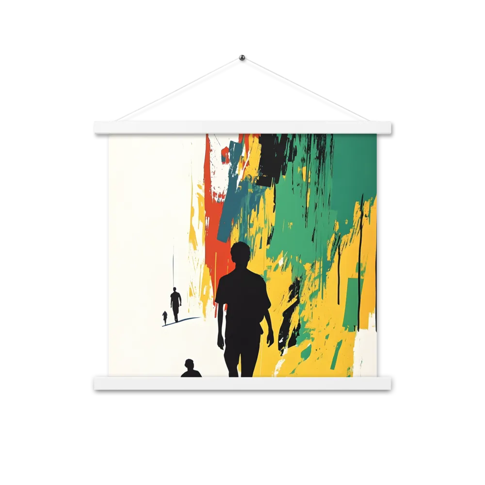 Journey of Silhouettes | Poster With White Wood Hanger | 18″×18″