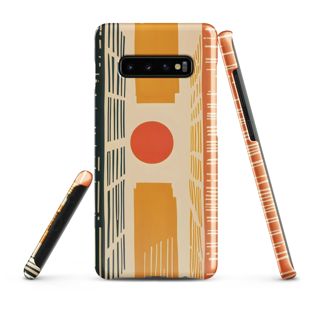 Urban Harmony: A Geometric Sunrise | Phone Case |  S10 Plus | Snap Case | Glossy