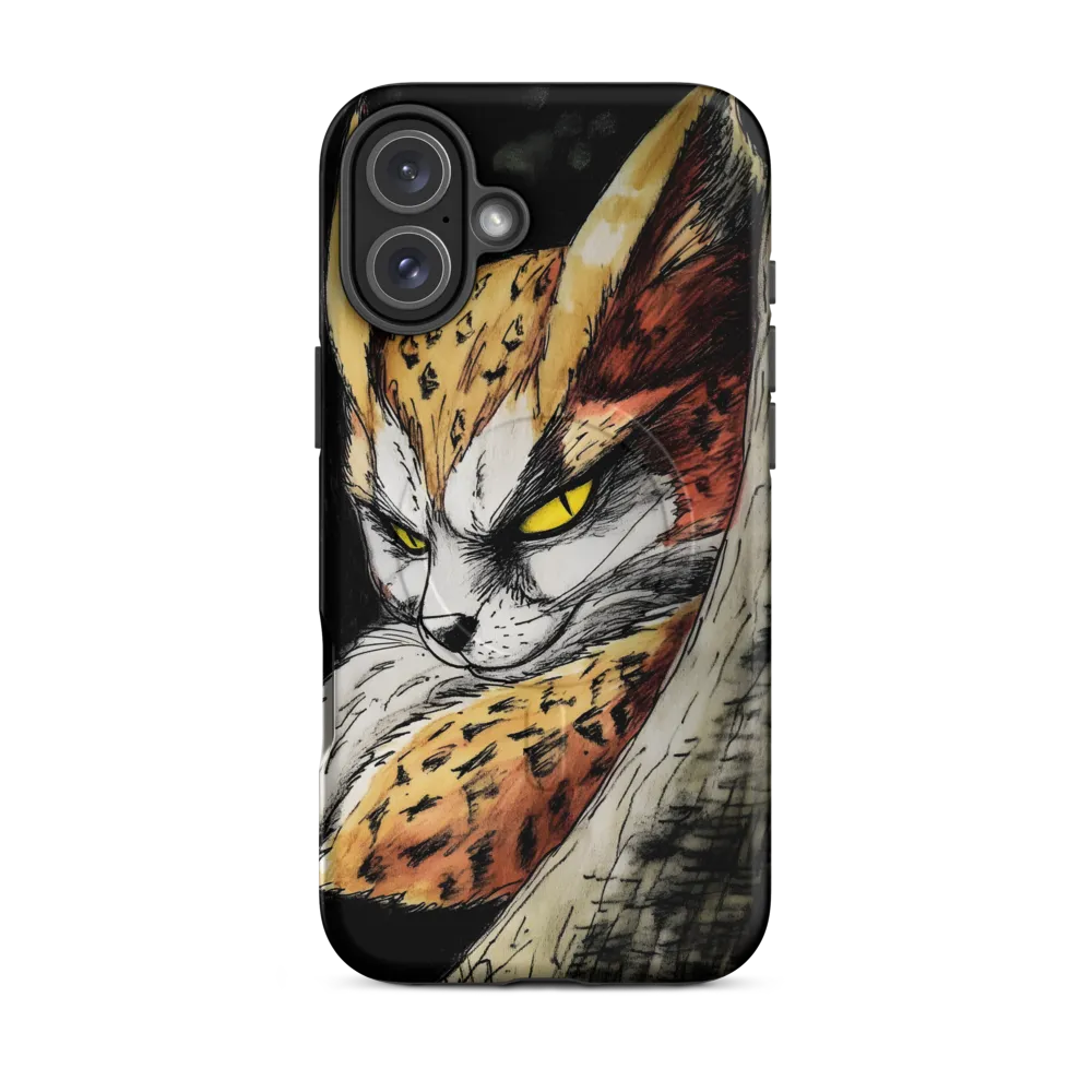 Fierce Gaze of the Wild Cat | Phone Case |  16 Plus | MagSafe® Tough Case | Matte