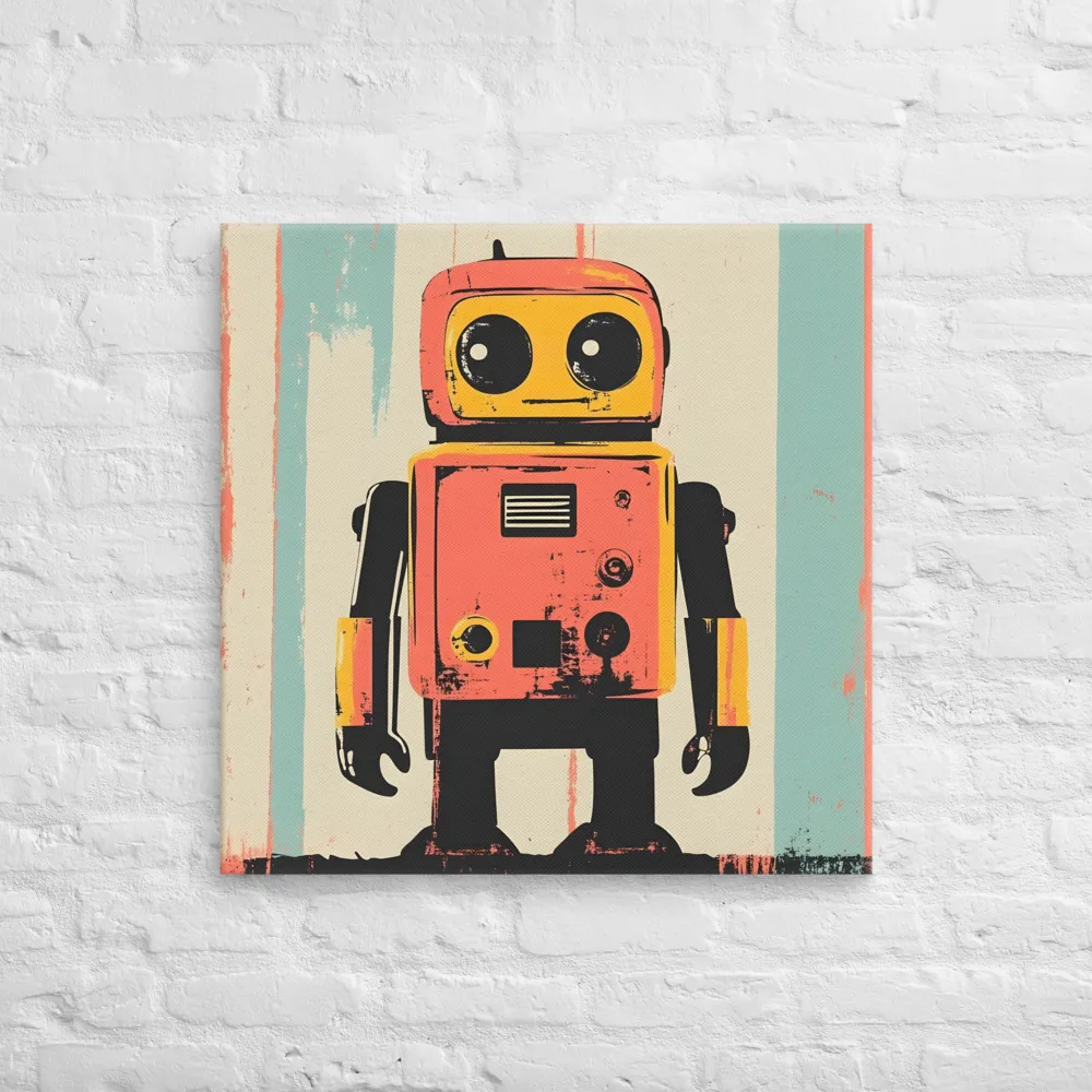 Retro Robot Charm | Canvas | 28″×28″