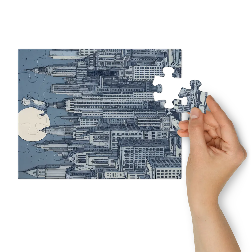 Moonlit Tower Otter 
 Jigsaw Puzzle in Tin Box