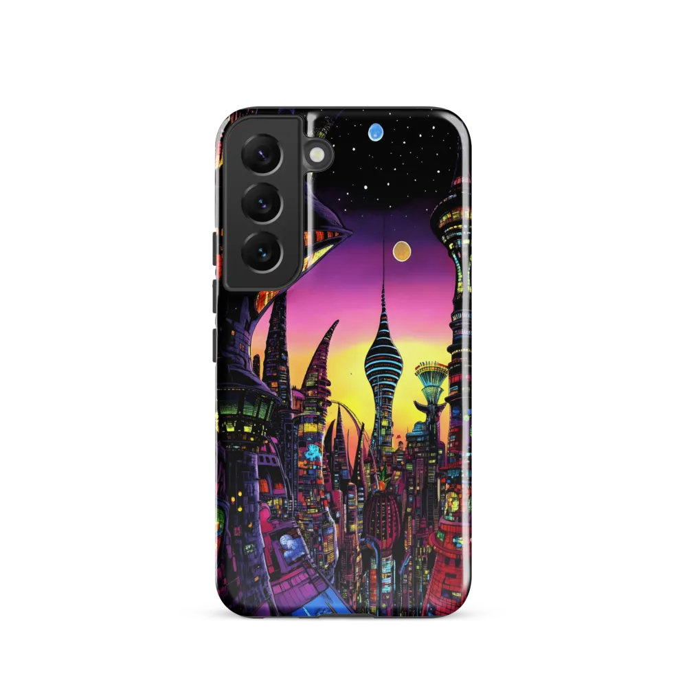 Futuristic Cityscape at Dusk | Phone Case |  S22 | Tough Case | Glossy