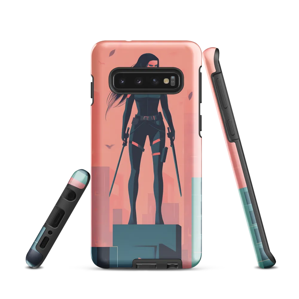 Urban Sentinel: A Warrior's Stand | Phone Case |  S10 | Tough Case | Glossy