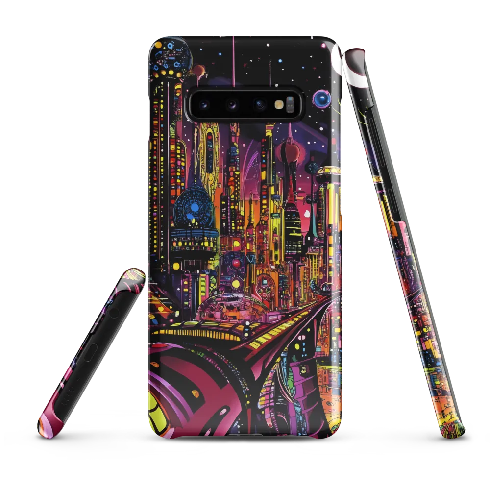 Neon Odyssey: A Journey Through Futuristic Realms | Phone Case |  S10 Plus | Snap Case | Glossy