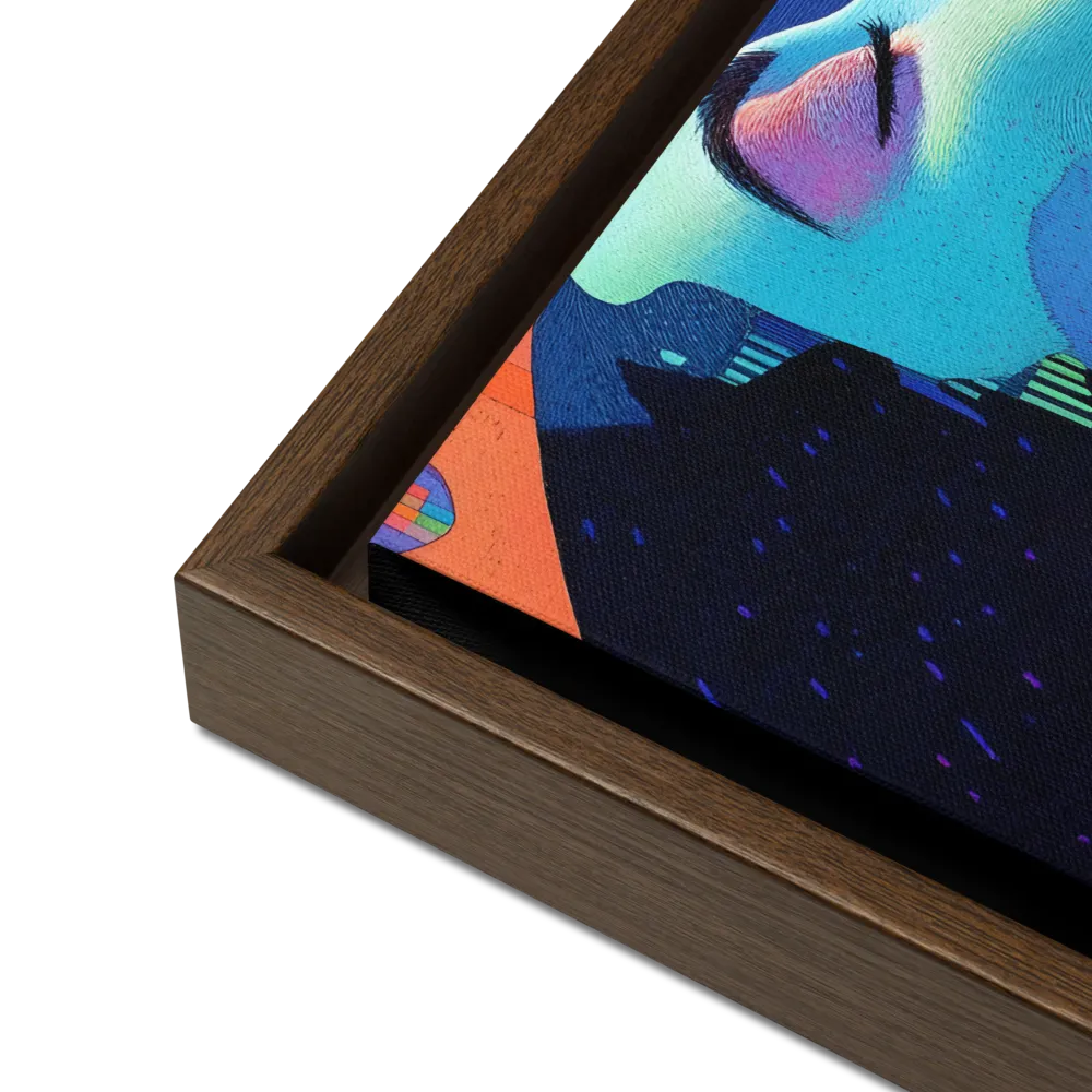 Ethereal Reverie | Canvas with Brown Frame | 16″×16″