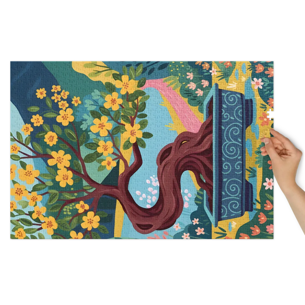 Whimsical Bonsai Garden 
 Jigsaw Puzzle in Tin Box