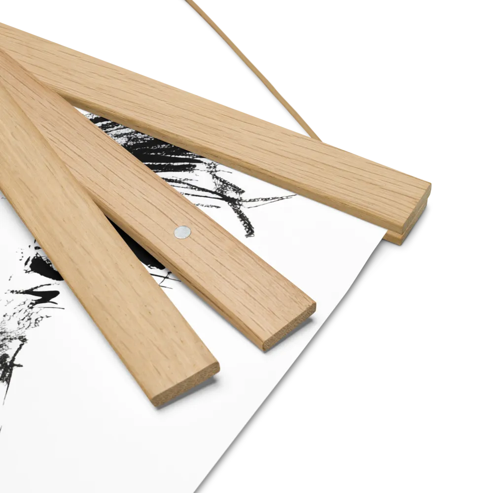 Whimsical Koala in Ink | Poster With Oak Wood Hanger | 16″×16″