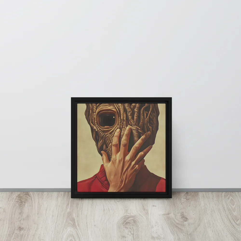 The Mask of Roots | Canvas with Black Frame | 12″×12″