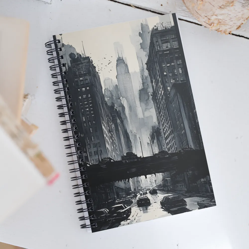 City Whispers: A Monochrome Reflection | Spiral Notebook