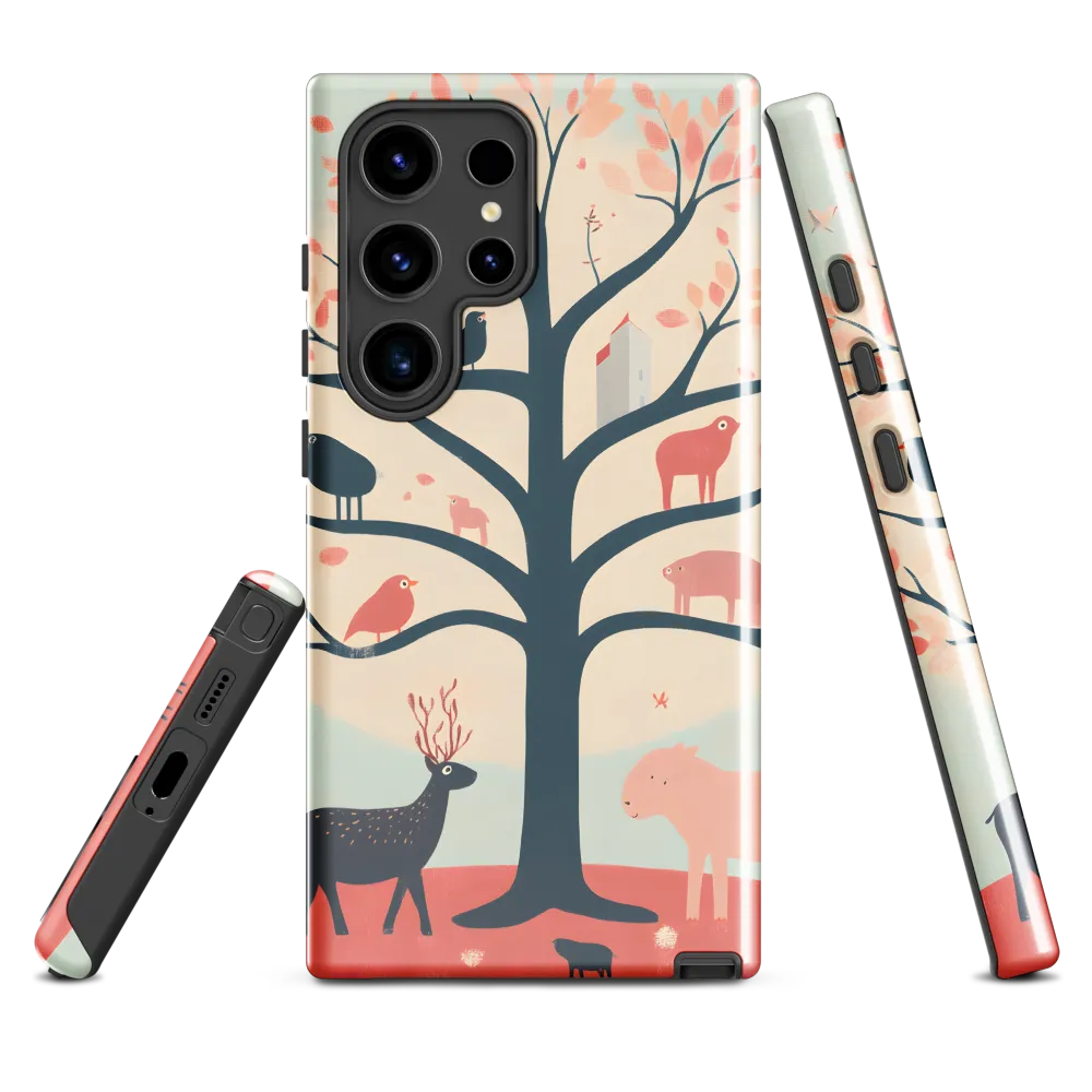 Whimsical Tree with Playful Creatures