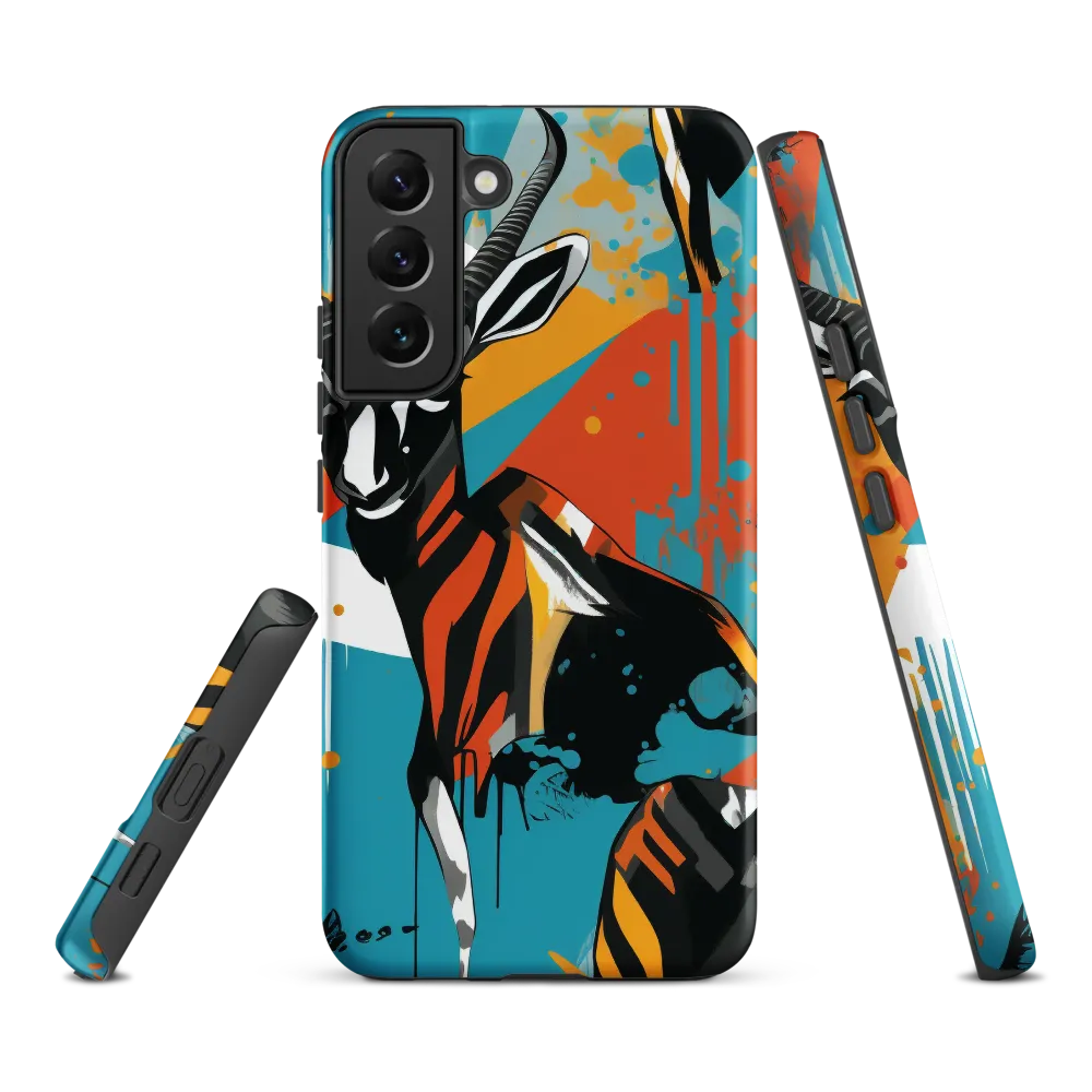 Dynamic Antelope in Vivid Abstract