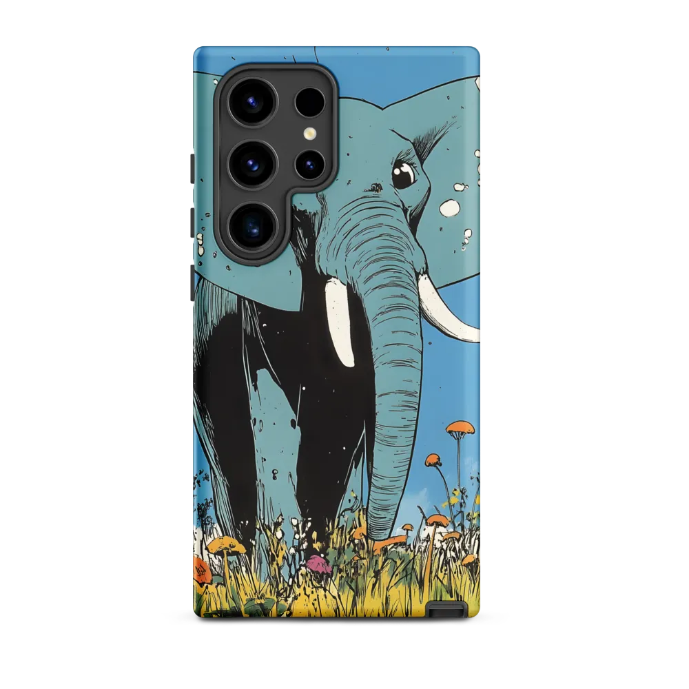 Whimsical Blue Elephant in Bloom
