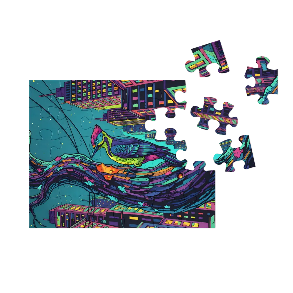 Neon City Woodpecker 
 Jigsaw Puzzle in Tin Box