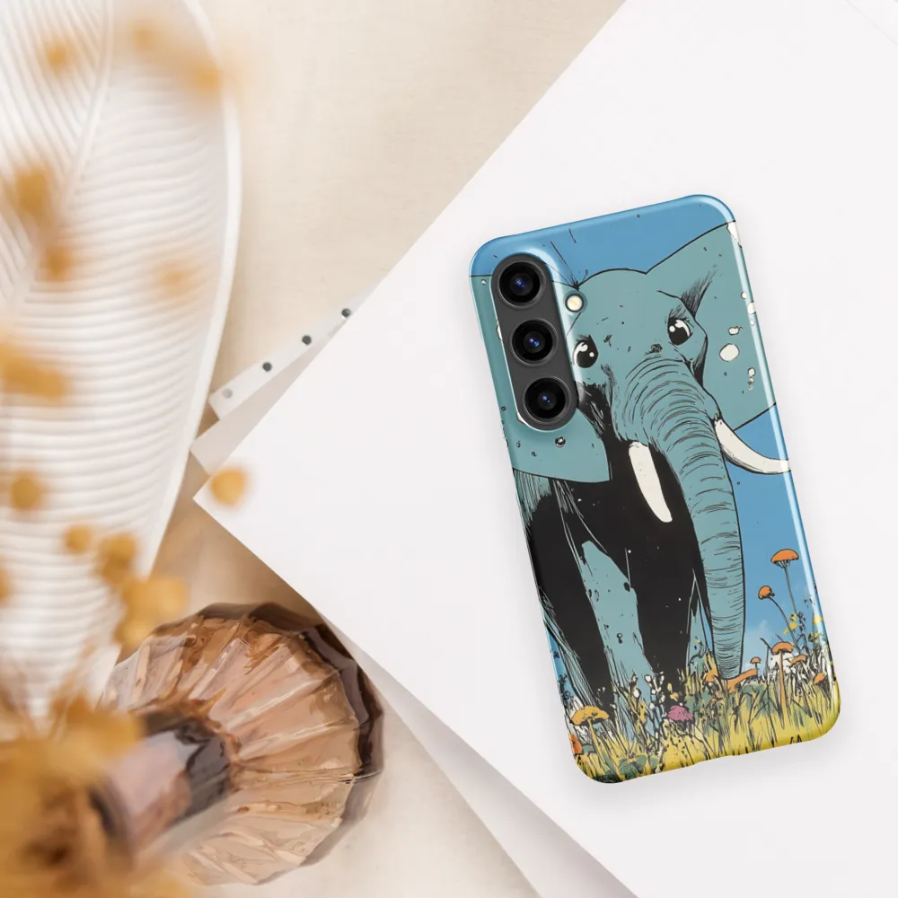 Whimsical Blue Elephant in Bloom