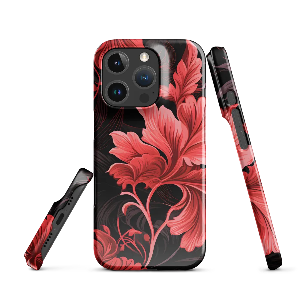 Tropical Elegance in Red | Phone Case |  16 Pro | Snap Case | Glossy