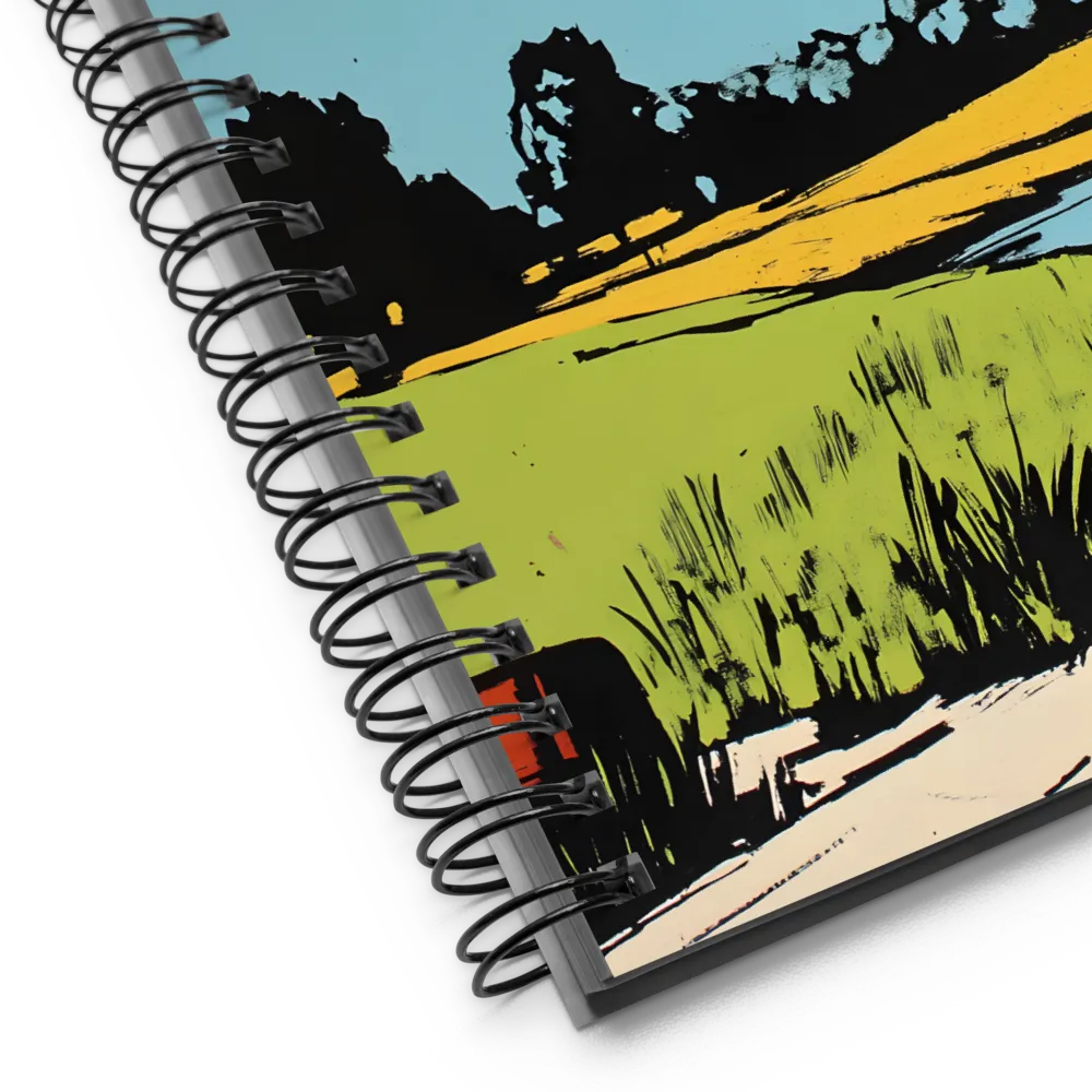 Vibrant Landscape in Pop Art Style | Spiral Notebook