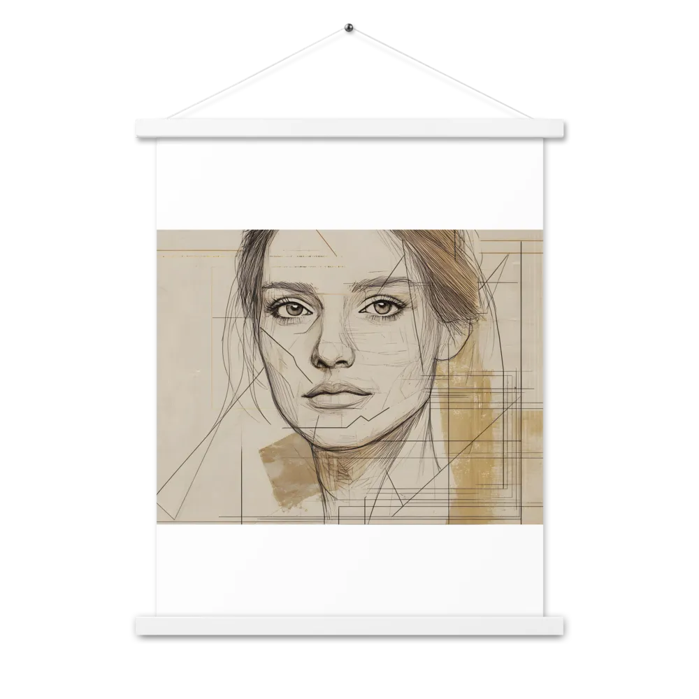 Geometric Elegance: A Modern Portrait | Poster With White Wood Hanger | 18″×24″
