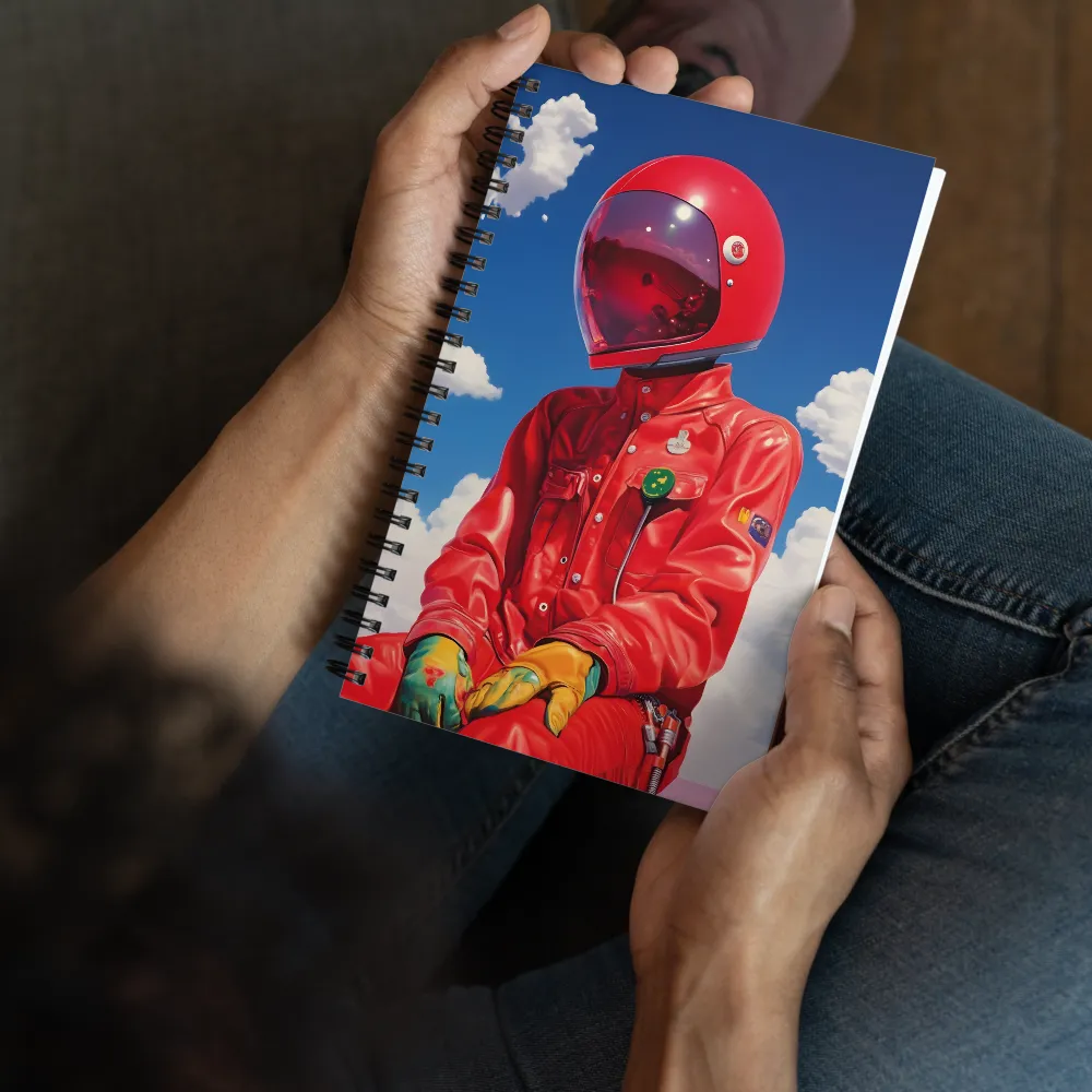 Astronaut in Crimson | Spiral Notebook