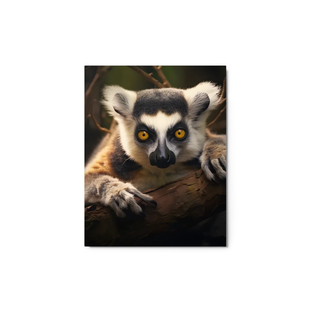 The Watchful Lemur | Metal Print | 11″×14″