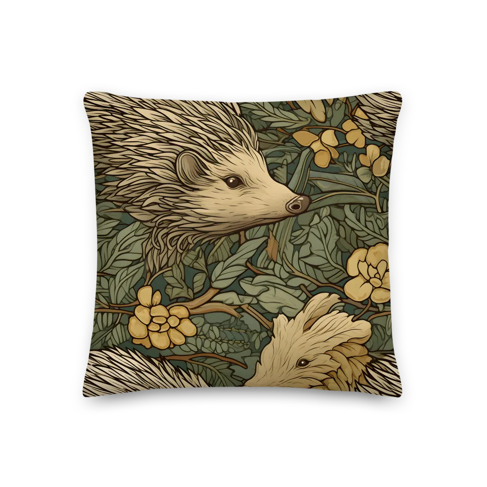 Whimsical Hedgehog Garden | Pillow | 18″×18″