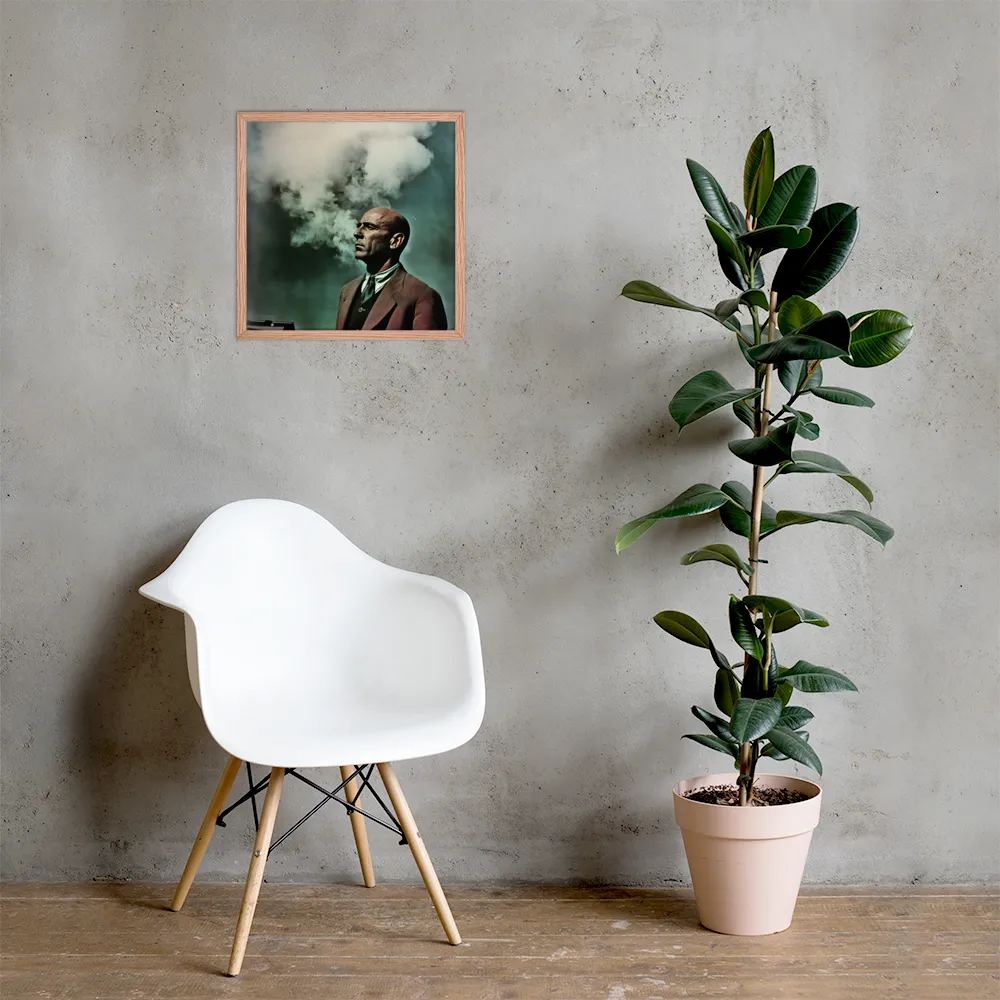 Clouded Thoughts | Poster with Red oak Frame | 18″×18″