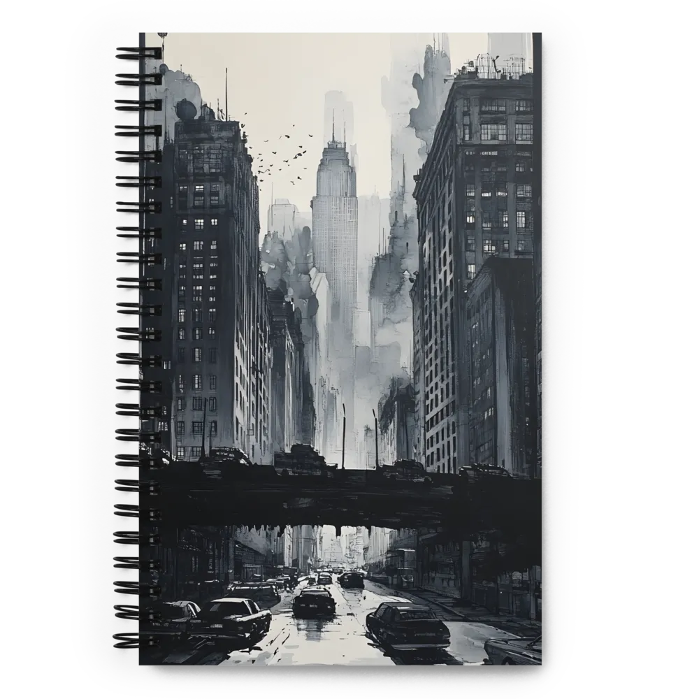 City Whispers: A Monochrome Reflection | Spiral Notebook