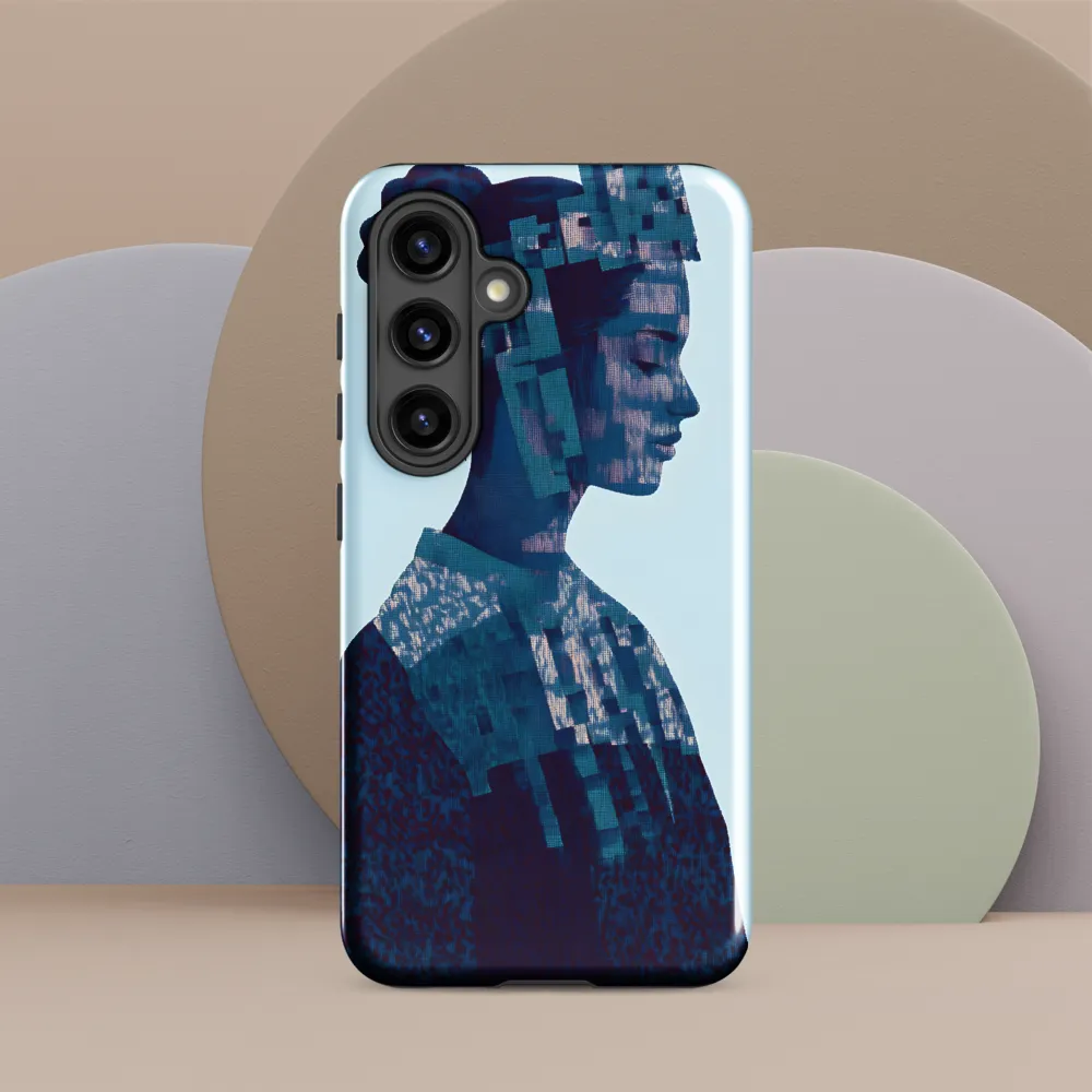 Digital Portrait in Abstract Blue