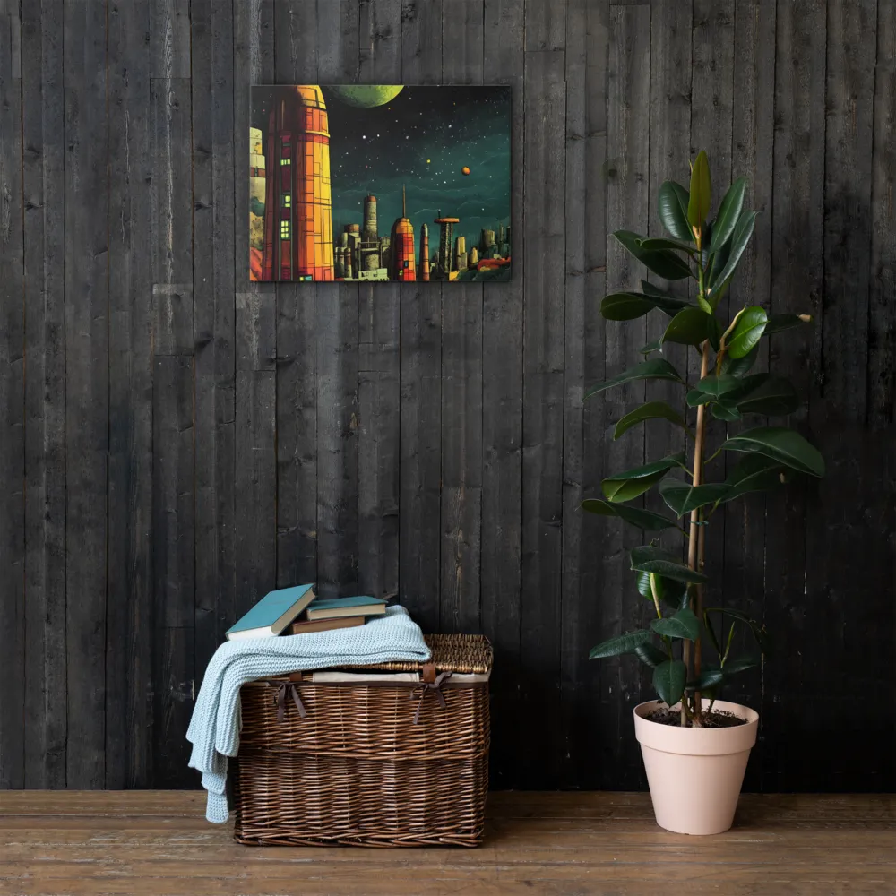 Cosmic Cityscape | Thin Canvas | 18″×24″
