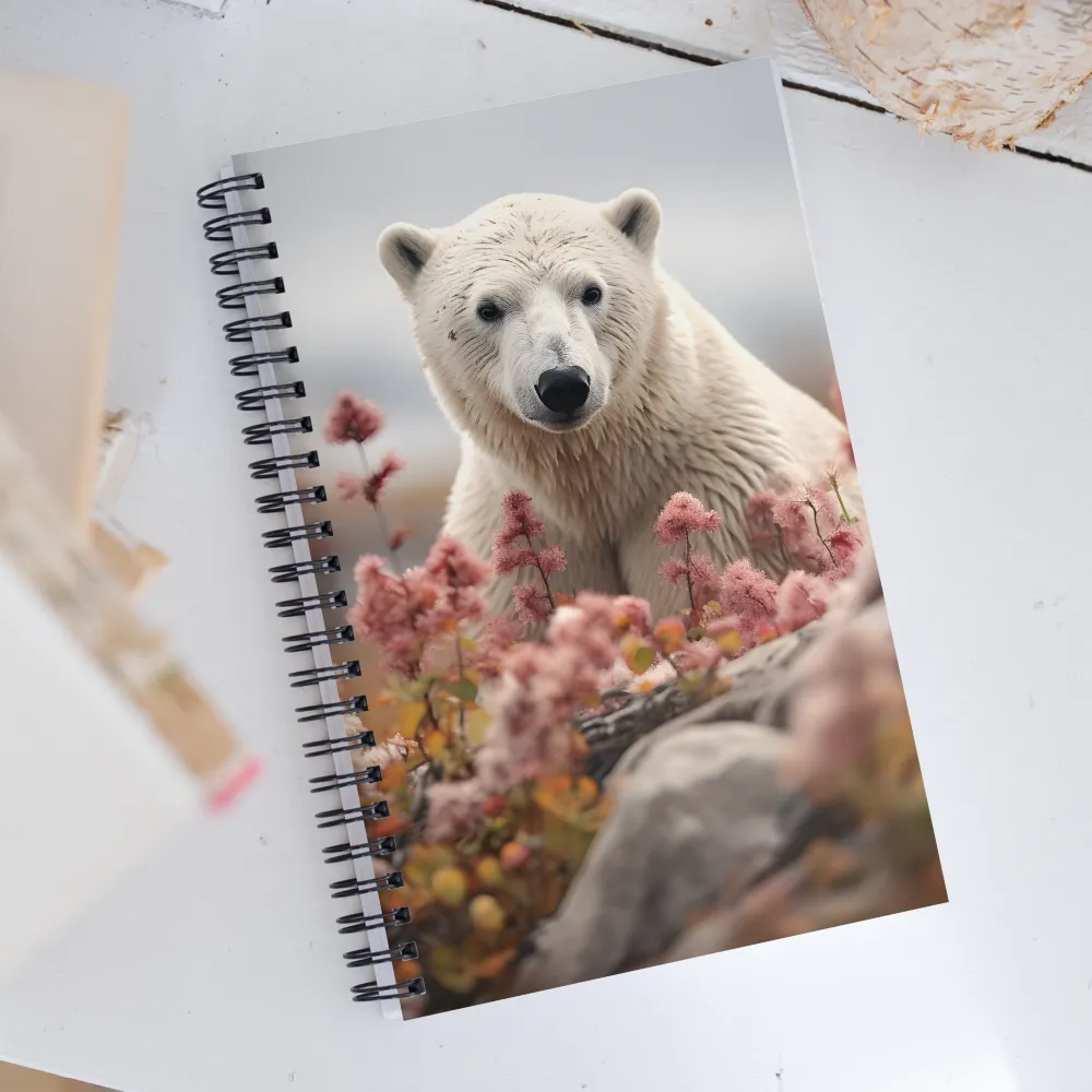 Curiosity Among Blooms: The Polar Bear | Spiral Notebook