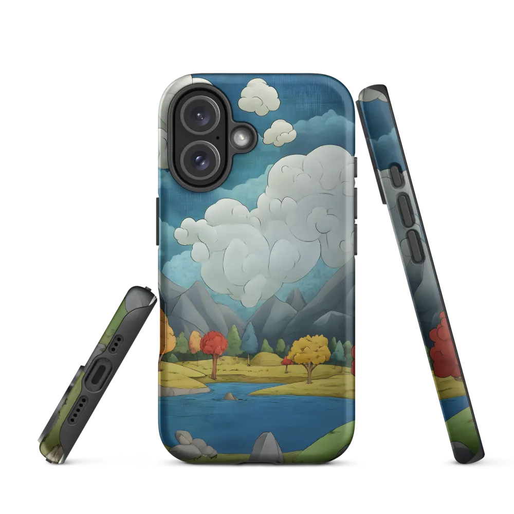 Whimsical Serenity: A Tranquil Landscape | Phone Case |  16 | Tough Case | Matte