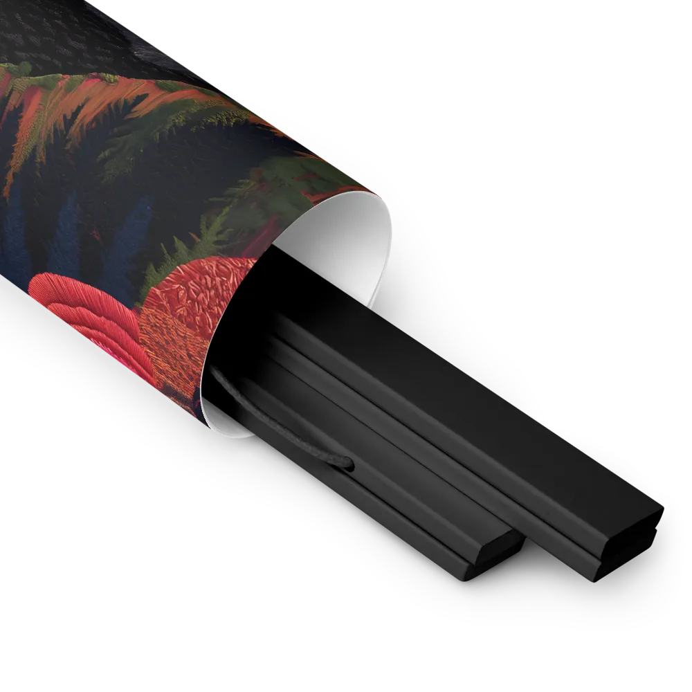 Ethereal Cascade: A Surreal Landscape | Poster With Black Wood Hanger | 14″×14″