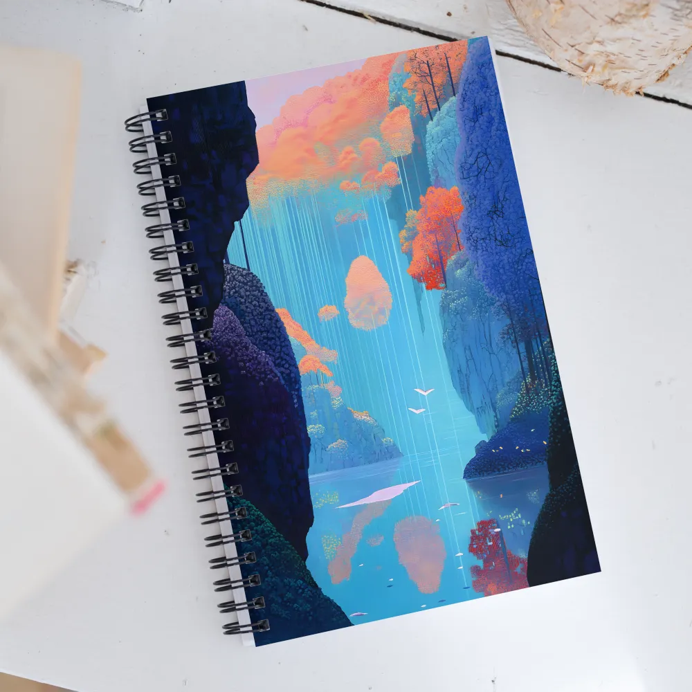 Whispers of a Surreal Cascade | Spiral Notebook