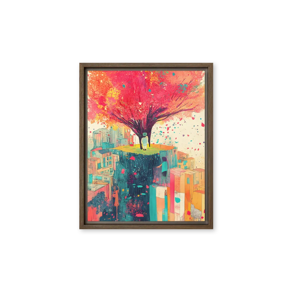 Whispers of Urban Dreams | Canvas with Brown Frame | 11″×14″